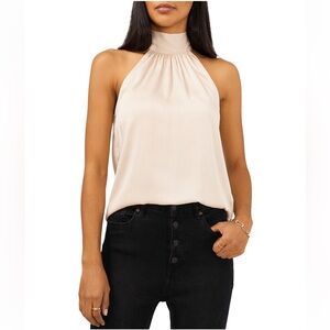NWT 1.State Cream Halter Top Sleeveless Blouse sz. Small